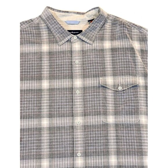 Tommy Bahama 3XB Tilth Grey Paniolo Plaid Corduroy Shirt Western Sport Stripe - Picture 5 of 7
